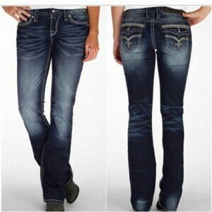 Rock Revival Victoria Rhinestone Embellished Easy Boot Jeans 36